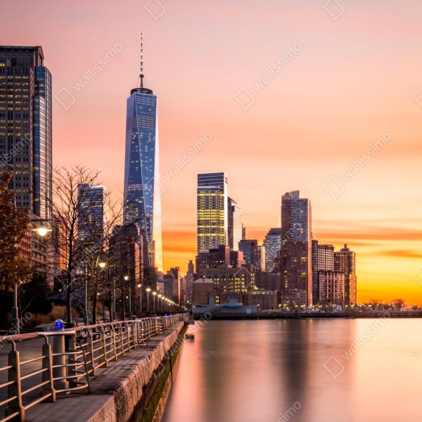 Naklejka repozycjonowalna Dolny Manhattan zachód słońca – Wallissimo® Naklejka repozycjonowalna Dolny Manhattan zachód słońca – Wallissimo®