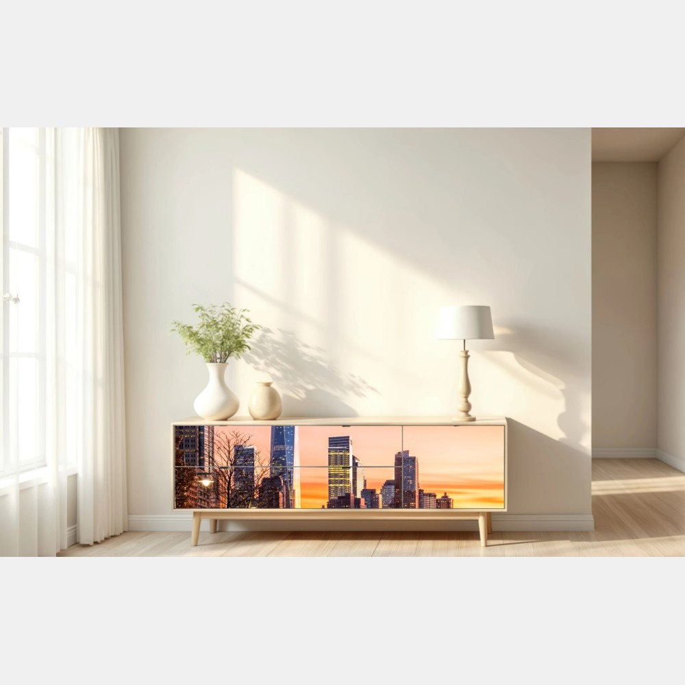 Naklejka repozycjonowalna Dolny Manhattan zachód słońca – Wallissimo® Naklejka repozycjonowalna Dolny Manhattan zachód słońca – Wallissimo®