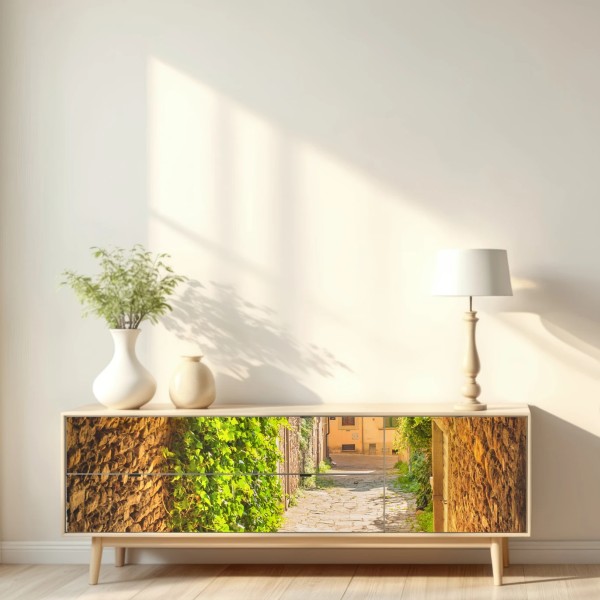 Naklejka repozycjonowalna słoneczna uliczka w Toskanii – Wallissimo® Naklejka repozycjonowalna słoneczna uliczka w Toskanii – Wallissimo®