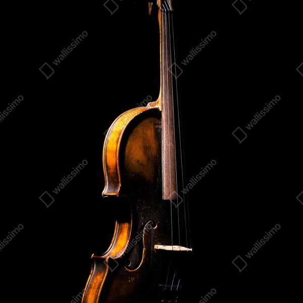 Naklejka repozycjonowalna eleganckie retro skrzypce na czarnym tle – Wallissimo® Naklejka repozycjonowalna eleganckie retro skrzypce na czarnym tle – Wallissimo®