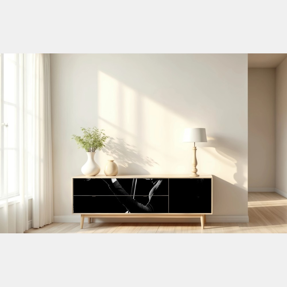 Naklejka repozycjonowalna elegancka sylwetka skrzypaczki – Wallissimo® Naklejka repozycjonowalna elegancka sylwetka skrzypaczki – Wallissimo®