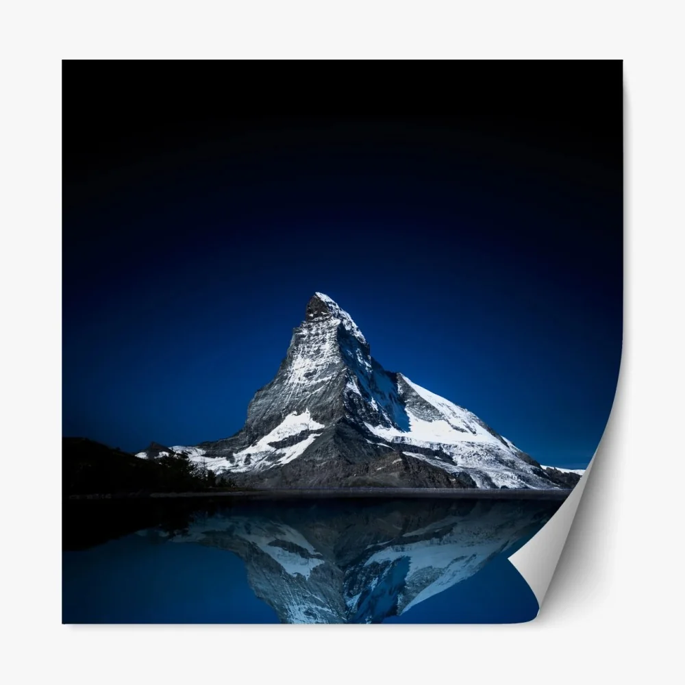 Naklejka repozycjonowalna Matterhorn nocne odbicie – Wallissimo® Naklejka repozycjonowalna Matterhorn nocne odbicie – Wallissimo®