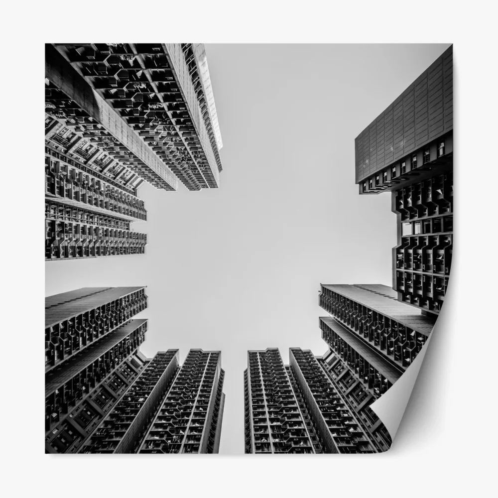 Naklejka repozycjonowalna miejska perspektywa wieżowców – Wallissimo® Naklejka repozycjonowalna miejska perspektywa wieżowców – Wallissimo®