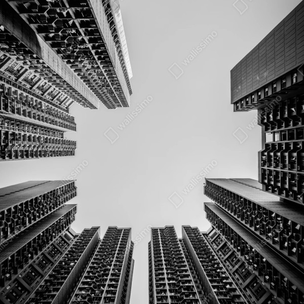 Naklejka repozycjonowalna miejska perspektywa wieżowców – Wallissimo® Naklejka repozycjonowalna miejska perspektywa wieżowców – Wallissimo®