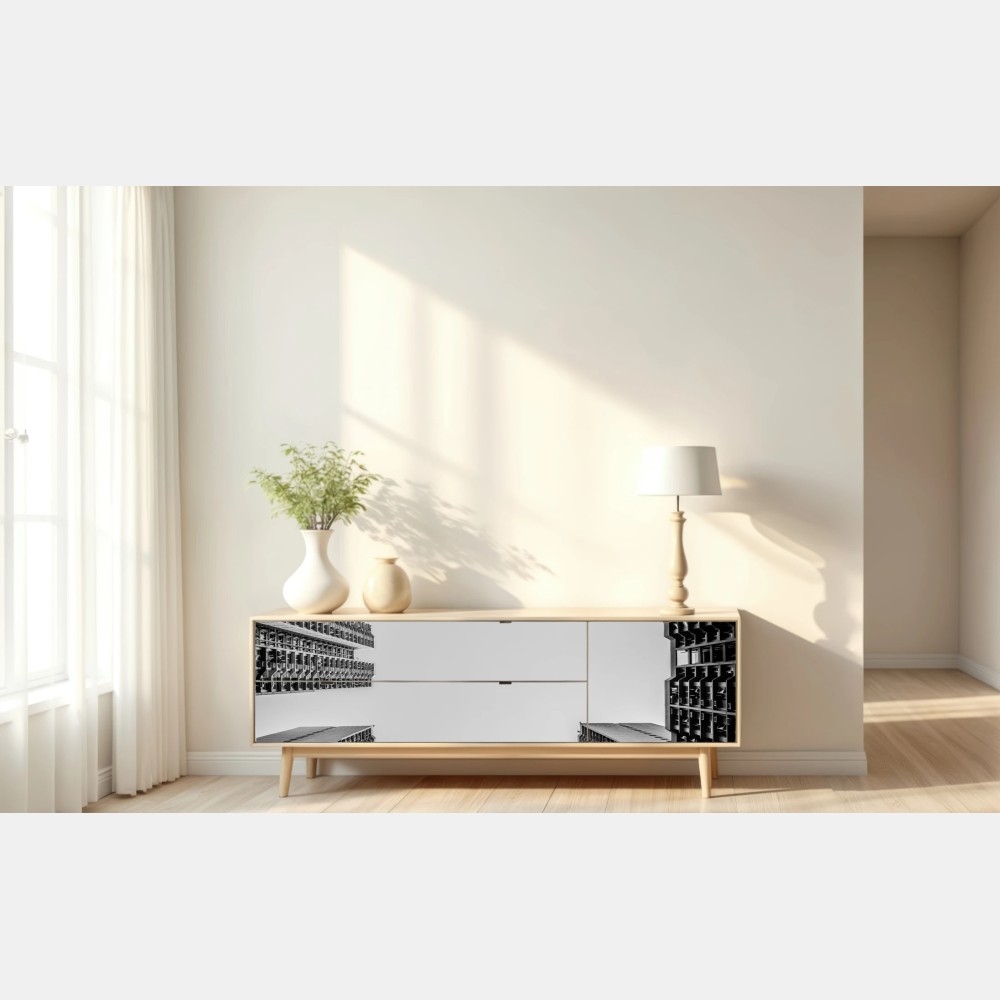 Naklejka repozycjonowalna miejska perspektywa wieżowców – Wallissimo® Naklejka repozycjonowalna miejska perspektywa wieżowców – Wallissimo®