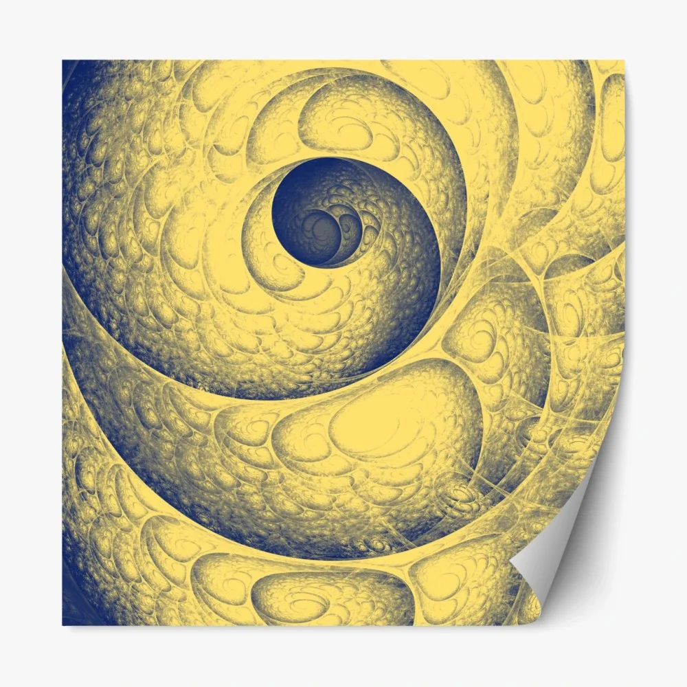 Naklejka repozycjonowalna złota spiralna fraktalna kompozycja – Wallissimo® Naklejka repozycjonowalna złota spiralna fraktalna kompozycja – Wallissimo®