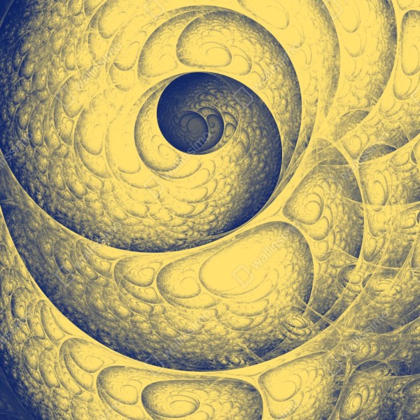 Naklejka repozycjonowalna złota spiralna fraktalna kompozycja – Wallissimo® Naklejka repozycjonowalna złota spiralna fraktalna kompozycja – Wallissimo®