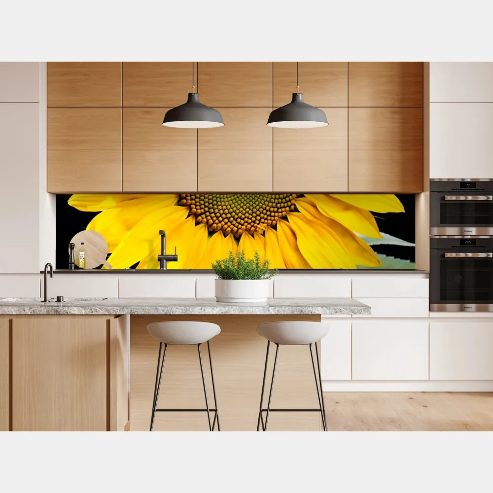 Naklejka repozycjonowalna jaskrawy słonecznik na czarnym tle – Wallissimo® Naklejka repozycjonowalna jaskrawy słonecznik na czarnym tle – Wallissimo®