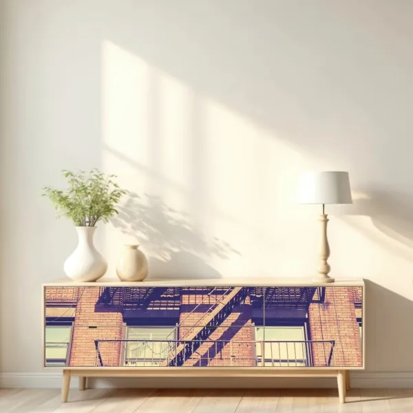 Naklejka repozycjonowalna vintage drabiny pożarowe z Nowego Jorku – Wallissimo® Naklejka repozycjonowalna vintage drabiny pożarowe z Nowego Jorku – Wallissimo®