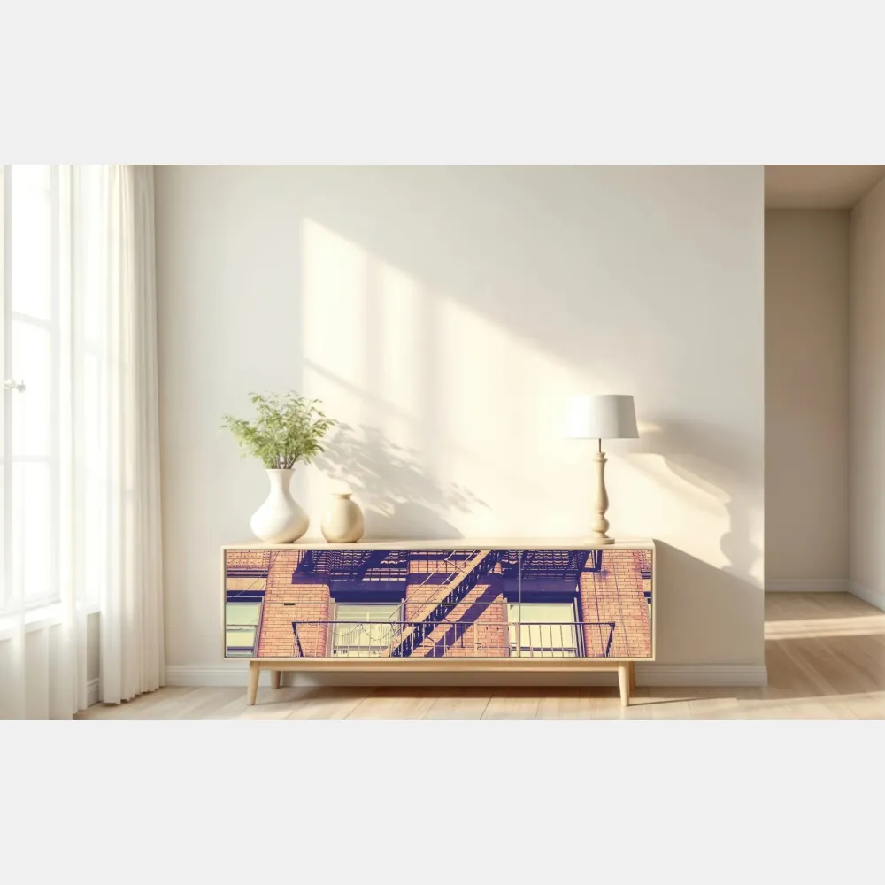 Naklejka repozycjonowalna vintage drabiny pożarowe z Nowego Jorku – Wallissimo® Naklejka repozycjonowalna vintage drabiny pożarowe z Nowego Jorku – Wallissimo®