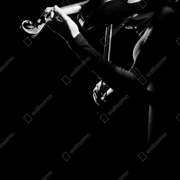 Naklejka repozycjonowalna elegancka skrzypaczka w sylwecie – Wallissimo® Naklejka repozycjonowalna elegancka skrzypaczka w sylwecie – Wallissimo®