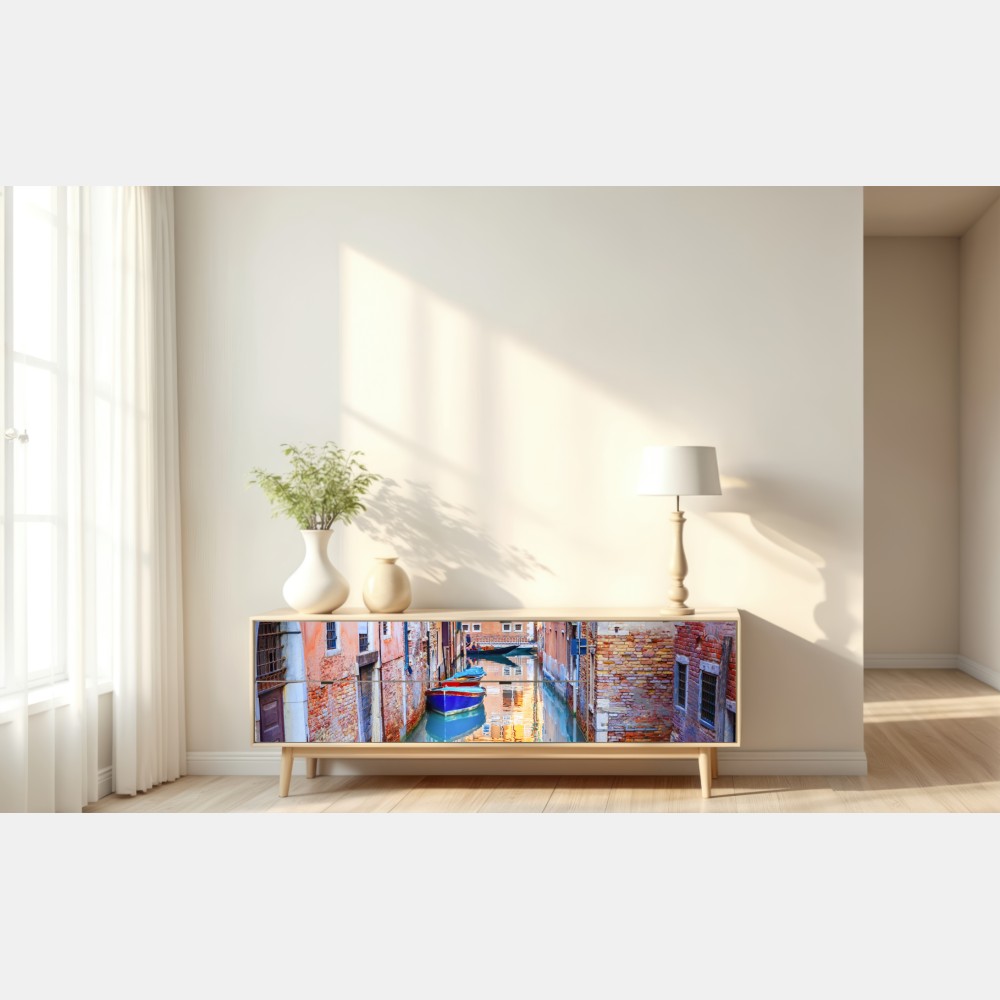 Naklejka repozycjonowalna Wenecja kanał i odbicia – Wallissimo® Naklejka repozycjonowalna Wenecja kanał i odbicia – Wallissimo®