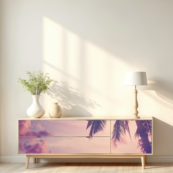 Naklejka repozycjonowalna tropikalny zachód słońca na plaży – Wallissimo® Naklejka repozycjonowalna tropikalny zachód słońca na plaży – Wallissimo®