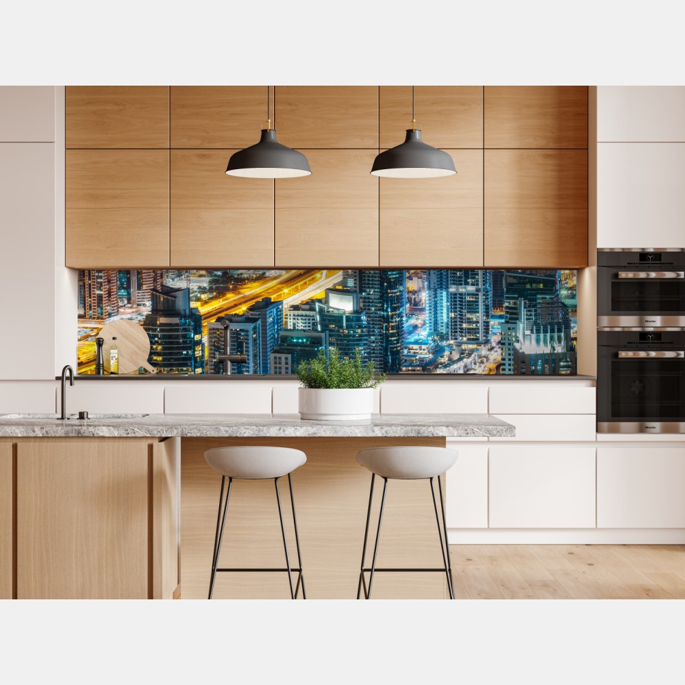 Naklejka repozycjonowalna nocna panorama Dubai Marina – Wallissimo® Naklejka repozycjonowalna nocna panorama Dubai Marina – Wallissimo®