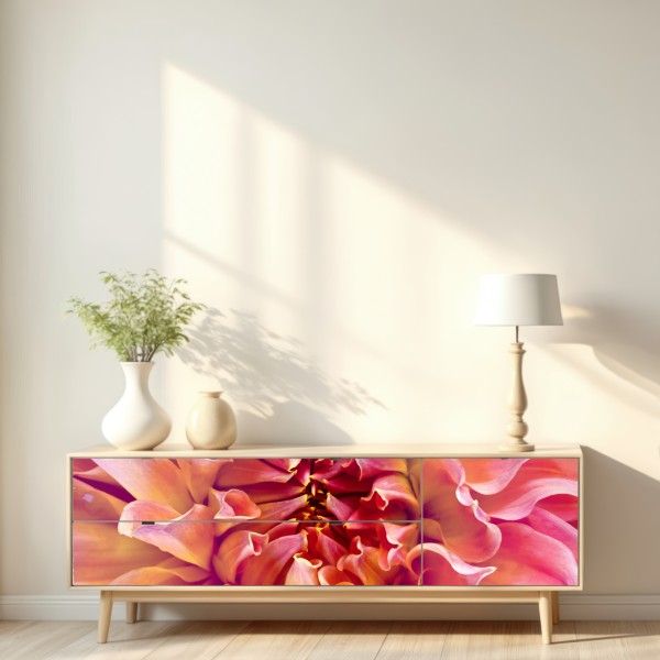 Naklejka repozycjonowalna różowa dalia w zbliżeniu – Wallissimo® Naklejka repozycjonowalna różowa dalia w zbliżeniu – Wallissimo®