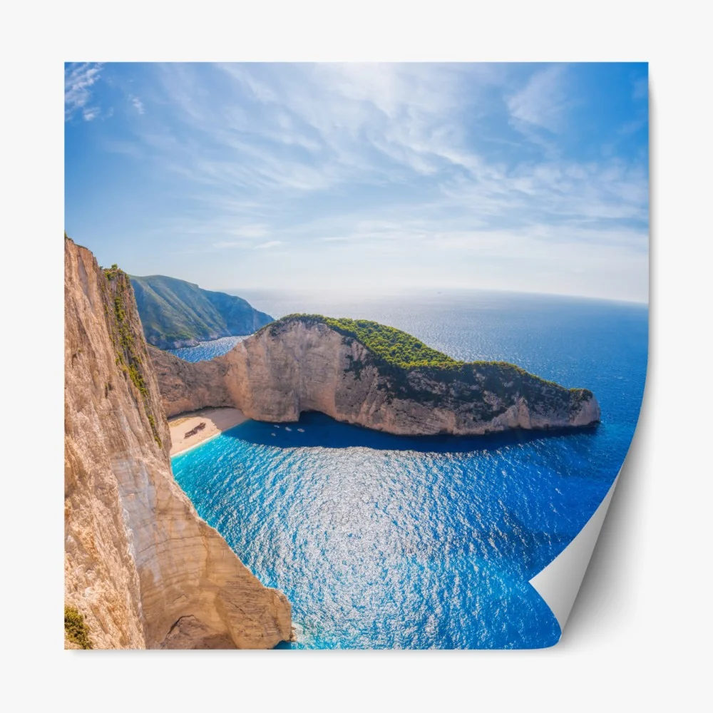 Naklejka repozycjonowalna słoneczne klify na plaży Navagio, Zakynthos – Wallissimo® Naklejka repozycjonowalna słoneczne klify na plaży Navagio, Zakynthos – Wallissimo®