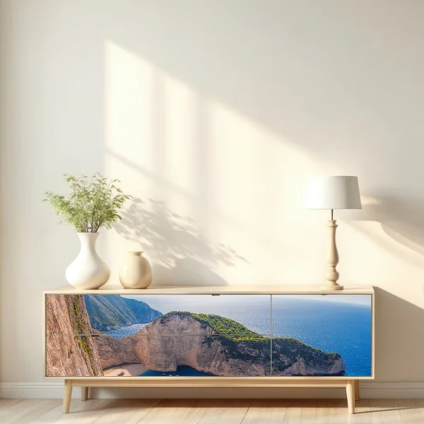 Naklejka repozycjonowalna słoneczne klify na plaży Navagio, Zakynthos – Wallissimo® Naklejka repozycjonowalna słoneczne klify na plaży Navagio, Zakynthos – Wallissimo®