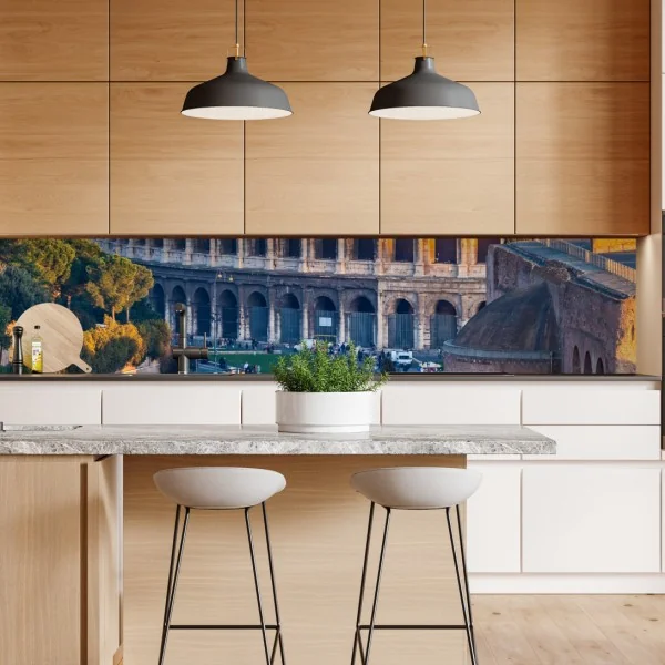 Naklejka repozycjonowalna złote koloseum o zachodzie słońca, Rzym