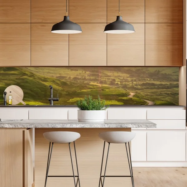 Naklejka repozycjonowalna orientalny wzór z drzewami i liśćmi – Wallissimo®