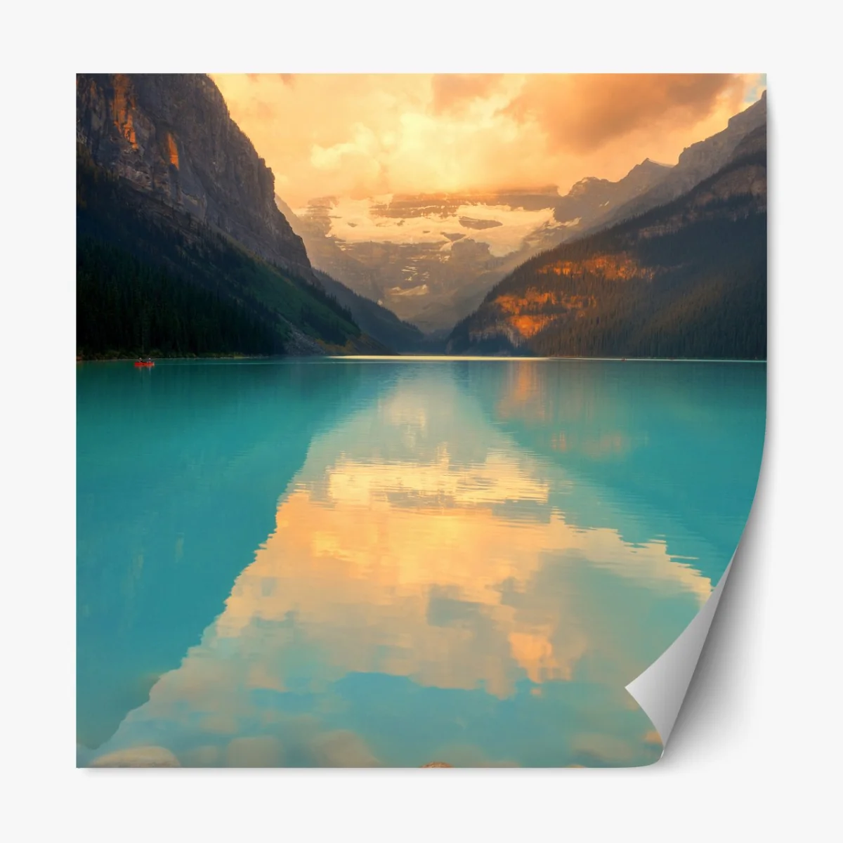 Naklejka repozycjonowalna wschód słońca nad Lake Louise, Banff – Wallissimo® Naklejka repozycjonowalna wschód słońca nad Lake Louise, Banff – Wallissimo®