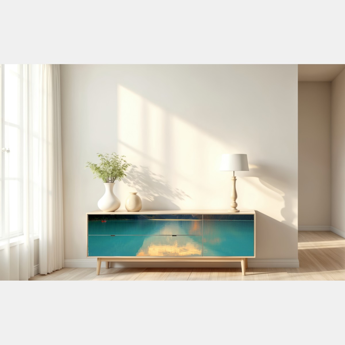 Naklejka repozycjonowalna wschód słońca nad Lake Louise, Banff – Wallissimo® Naklejka repozycjonowalna wschód słońca nad Lake Louise, Banff – Wallissimo®