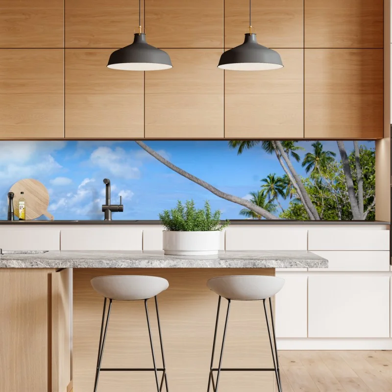 Naklejka repozycjonowalna zimowy las brzozowy ze złotym świtem – Wallissimo®