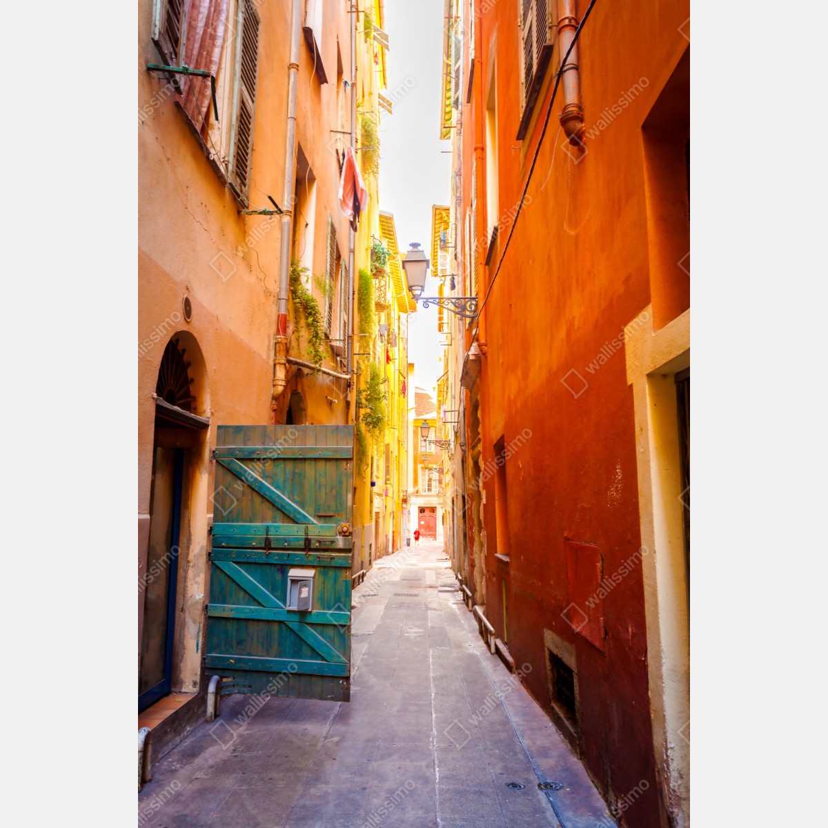 Naklejka repozycjonowalna kolorowa uliczka w stylu śródziemnomorskim – Wallissimo® Naklejka repozycjonowalna kolorowa uliczka w stylu śródziemnomorskim – Wallissimo®