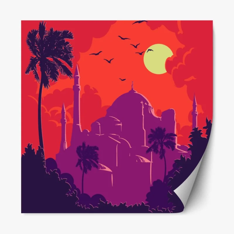 Naklejka repozycjonowalna zachód słońca nad Stambułem