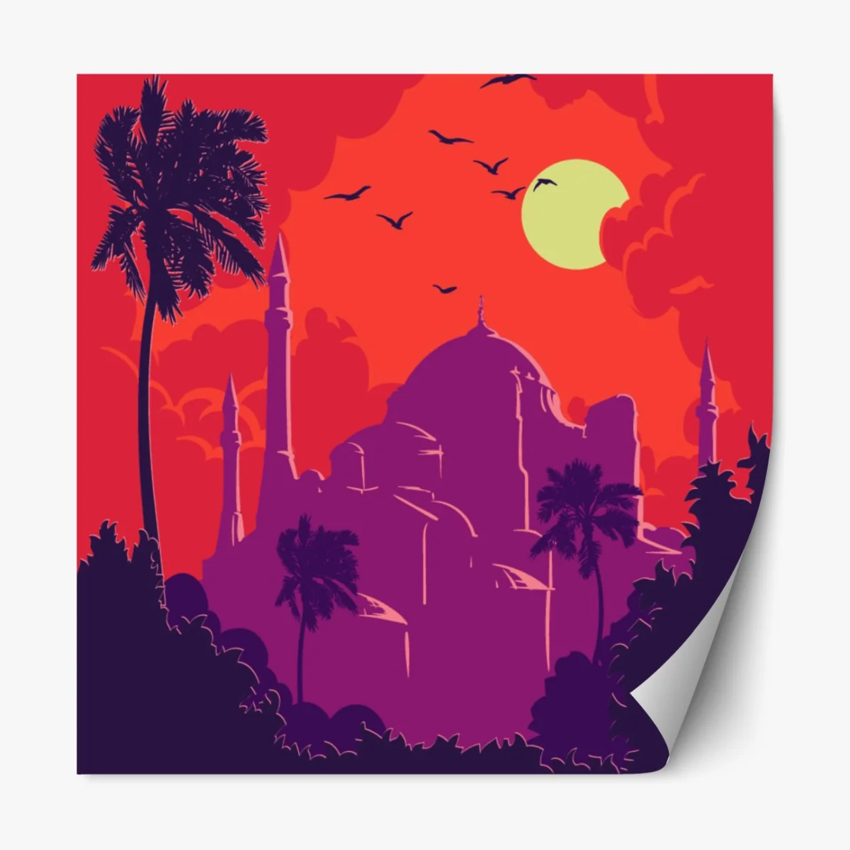 Naklejka repozycjonowalna zachód słońca nad Stambułem – Wallissimo® Naklejka repozycjonowalna zachód słońca nad Stambułem – Wallissimo®