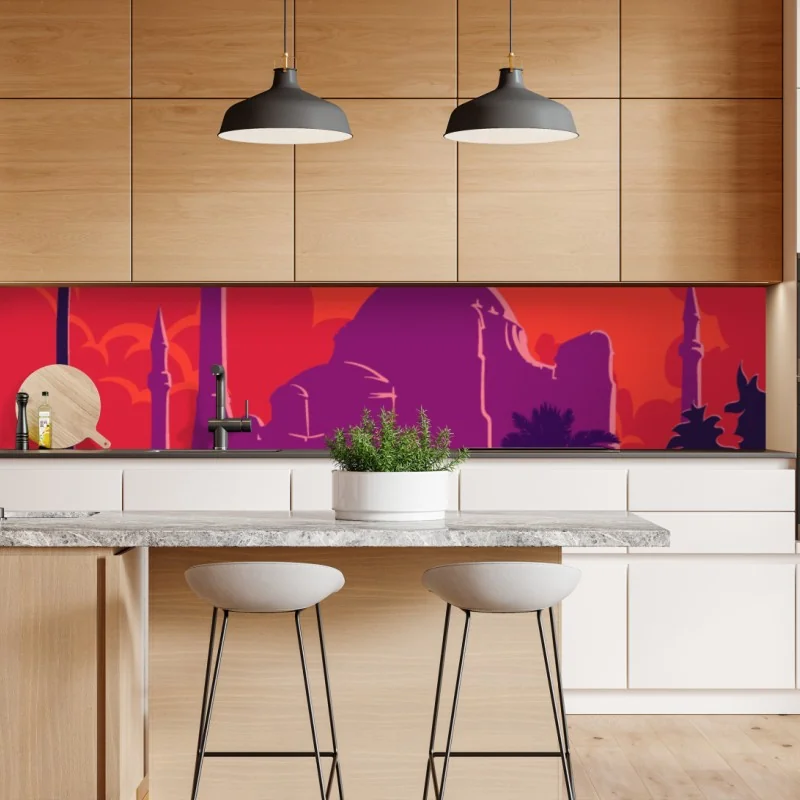 Naklejka repozycjonowalna zachód słońca nad Stambułem