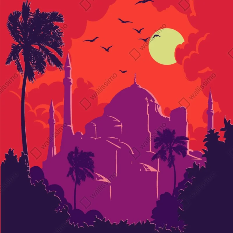 Naklejka repozycjonowalna zachód słońca nad Stambułem – Wallissimo® Naklejka repozycjonowalna zachód słońca nad Stambułem – Wallissimo®