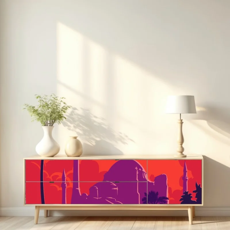 Naklejka repozycjonowalna zachód słońca nad Stambułem – Wallissimo® Naklejka repozycjonowalna zachód słońca nad Stambułem – Wallissimo®