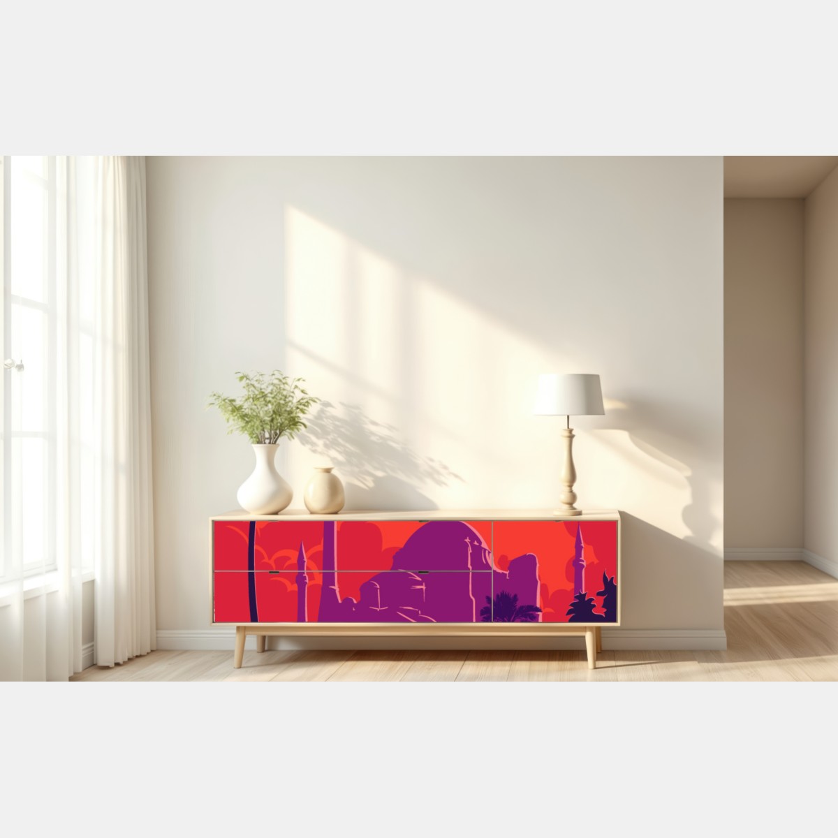 Naklejka repozycjonowalna zachód słońca nad Stambułem – Wallissimo® Naklejka repozycjonowalna zachód słońca nad Stambułem – Wallissimo®