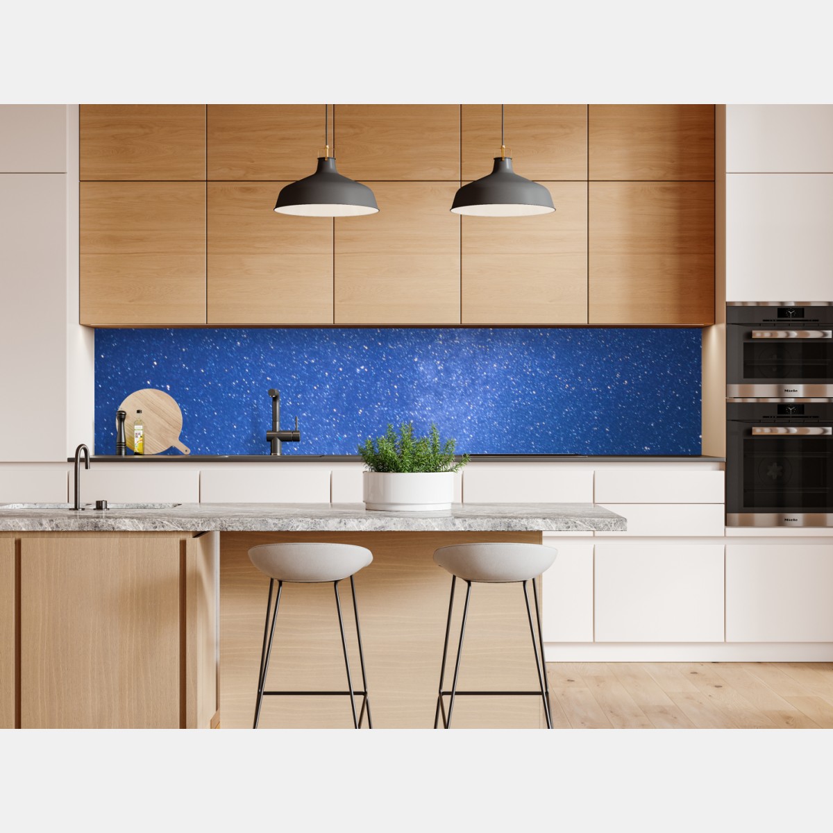 Naklejka repozycjonowalna gwiaździsta Droga Mleczna nad lasem – Wallissimo® Naklejka repozycjonowalna gwiaździsta Droga Mleczna nad lasem – Wallissimo®