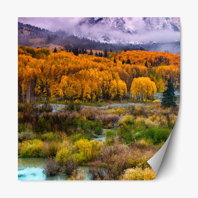 Naklejka repozycjonowalna spokojny zimowy fiord w Reine, Lofoten – Wallissimo®