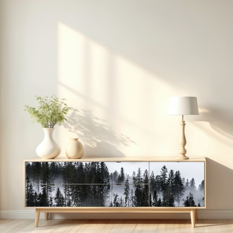 Naklejka repozycjonowalna Tatry w zimowej mgle – Wallissimo® Naklejka repozycjonowalna Tatry w zimowej mgle – Wallissimo®