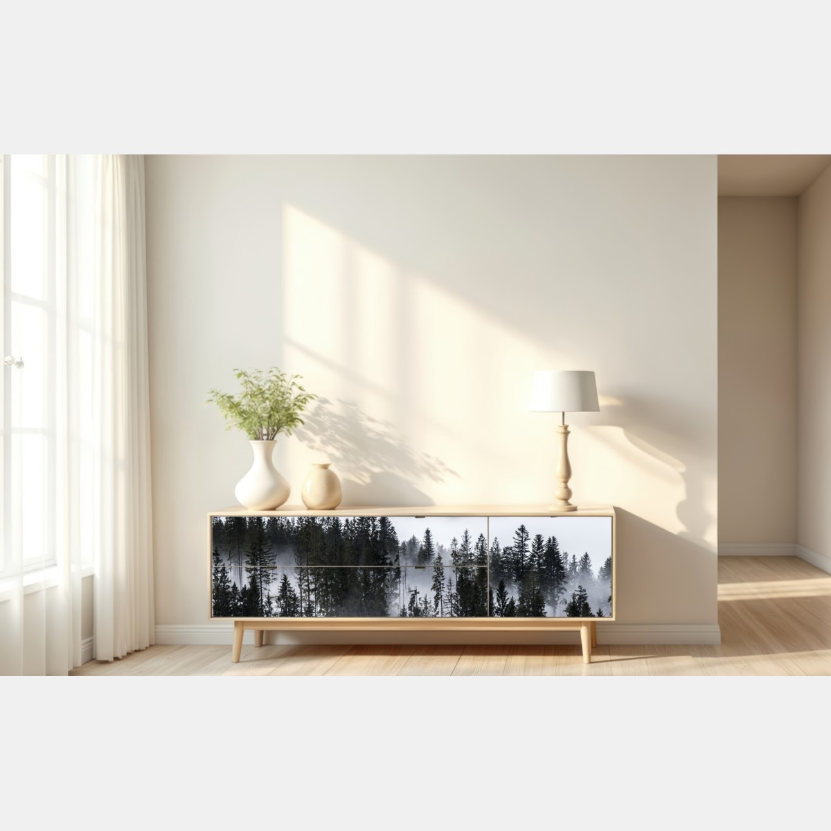 Naklejka repozycjonowalna Tatry w zimowej mgle – Wallissimo® Naklejka repozycjonowalna Tatry w zimowej mgle – Wallissimo®