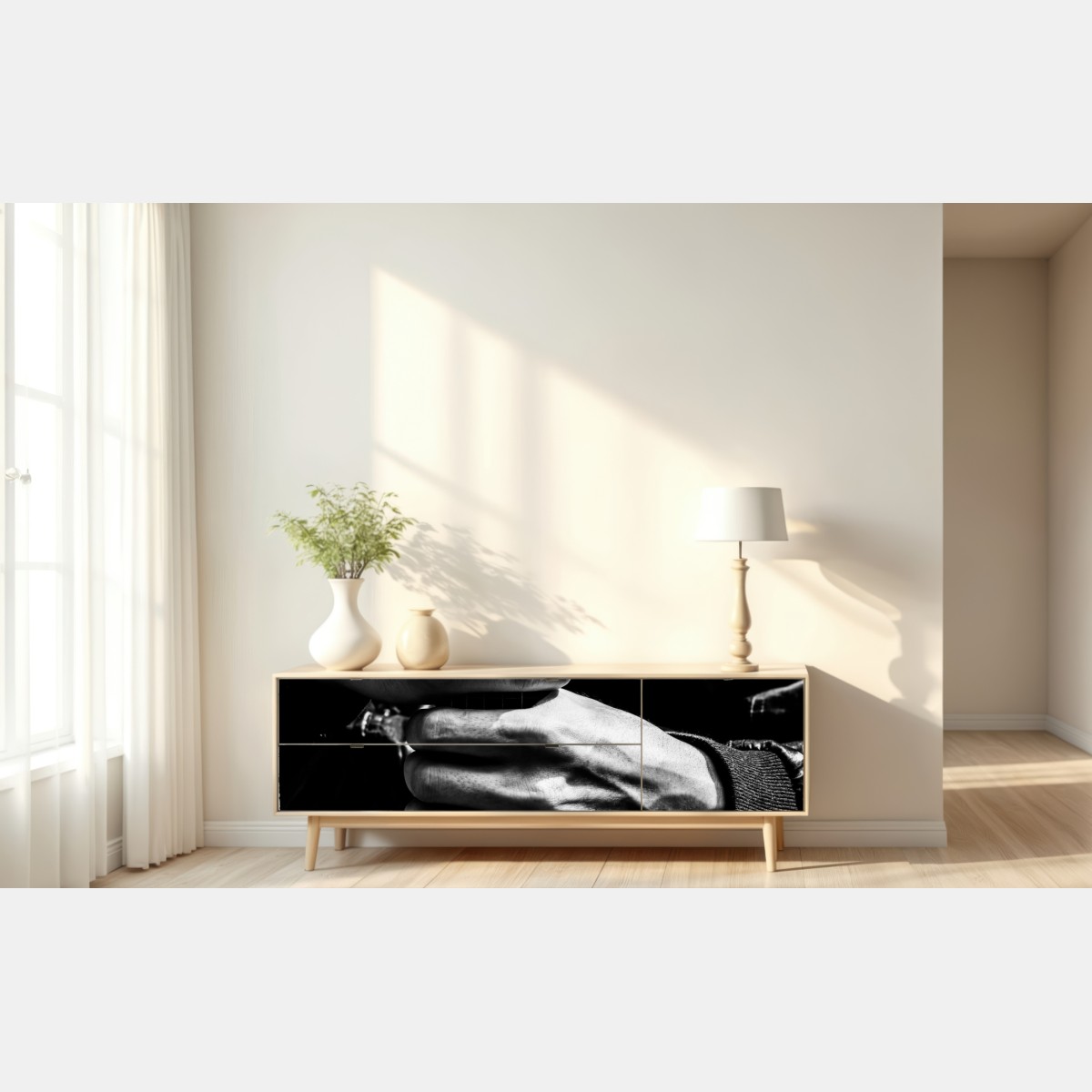 Naklejka repozycjonowalna ręce na gryfie gitary – Wallissimo® Naklejka repozycjonowalna ręce na gryfie gitary – Wallissimo®