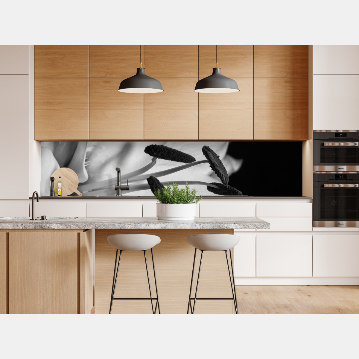 Naklejka repozycjonowalna monochromatyczna lilia zbliżenie – Wallissimo® Naklejka repozycjonowalna monochromatyczna lilia zbliżenie – Wallissimo®