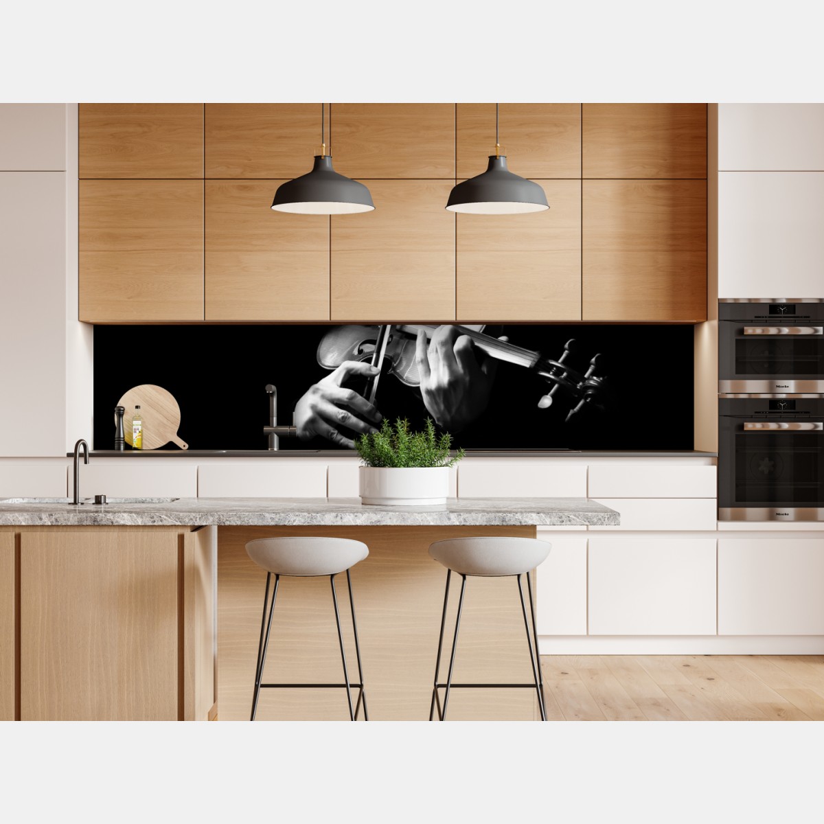 Naklejka repozycjonowalna skrzypce w monochromie – Wallissimo® Naklejka repozycjonowalna skrzypce w monochromie – Wallissimo®