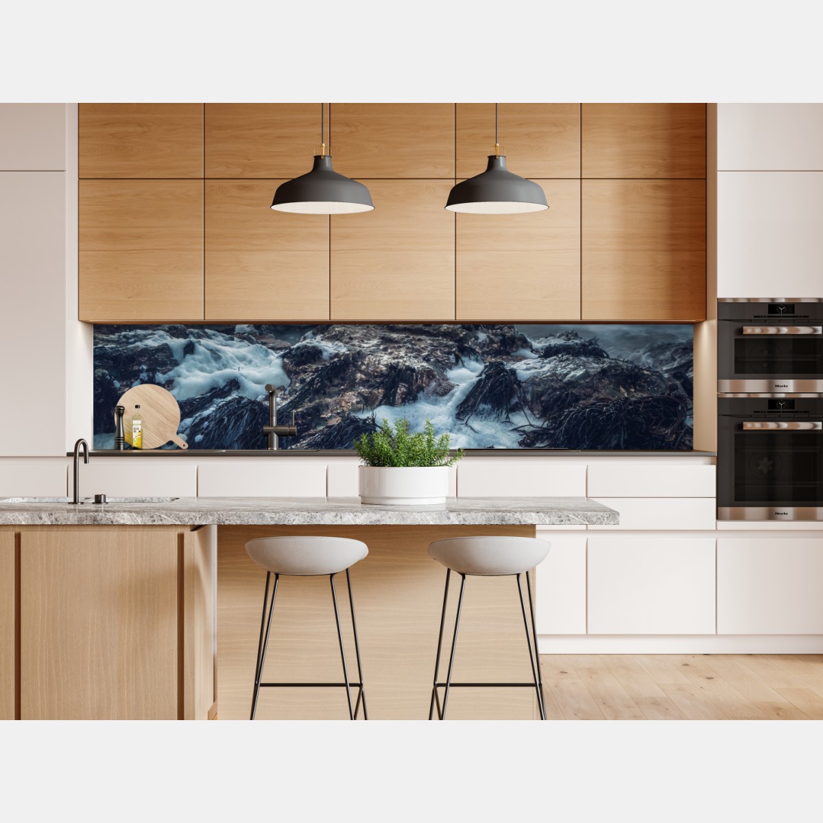 Naklejka repozycjonowalna nastrojowe skaliste wybrzeże o zmierzchu – Wallissimo® Naklejka repozycjonowalna nastrojowe skaliste wybrzeże o zmierzchu – Wallissimo®