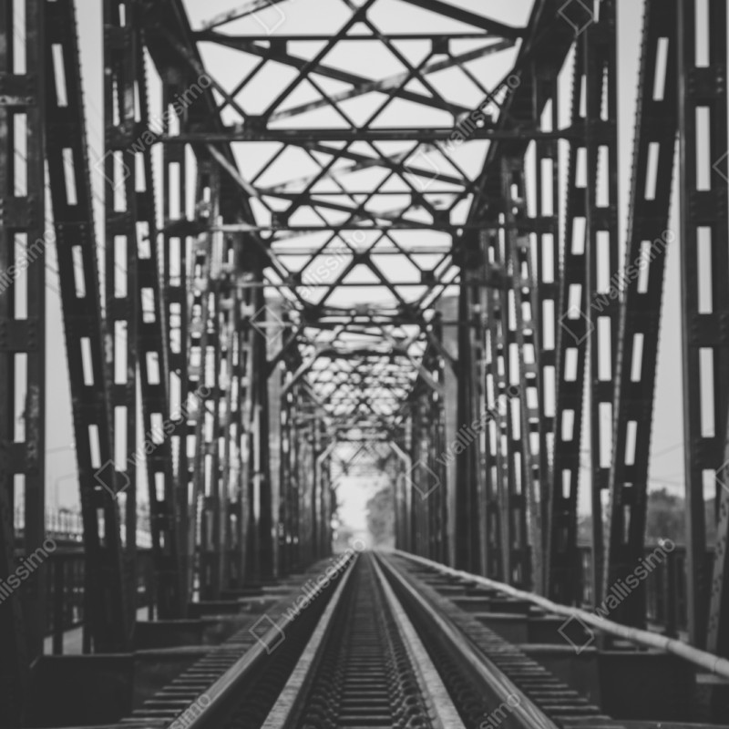 Naklejka repozycjonowalna stary most kolejowy z perspektywy – Wallissimo® Naklejka repozycjonowalna stary most kolejowy z perspektywy – Wallissimo®