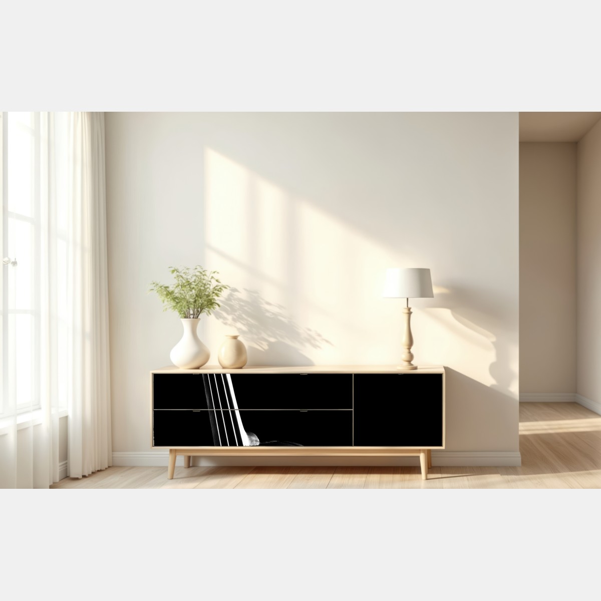 Naklejka repozycjonowalna elegancka sylwetka skrzypiec na czarnym tle – Wallissimo® Naklejka repozycjonowalna elegancka sylwetka skrzypiec na czarnym tle – Wallissimo®