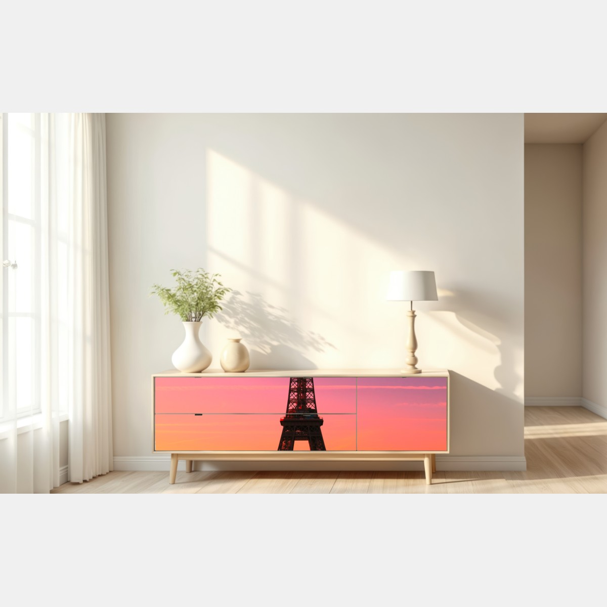 Naklejka repozycjonowalna świt nad Wieżą Eiffla – Wallissimo® Naklejka repozycjonowalna świt nad Wieżą Eiffla – Wallissimo®