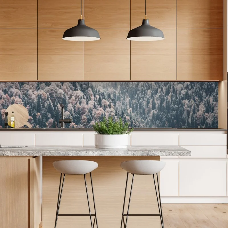 Naklejka repozycjonowalna ośnieżone szczyty odbite w jesiennym alpejskim jeziorze – Wallissimo®