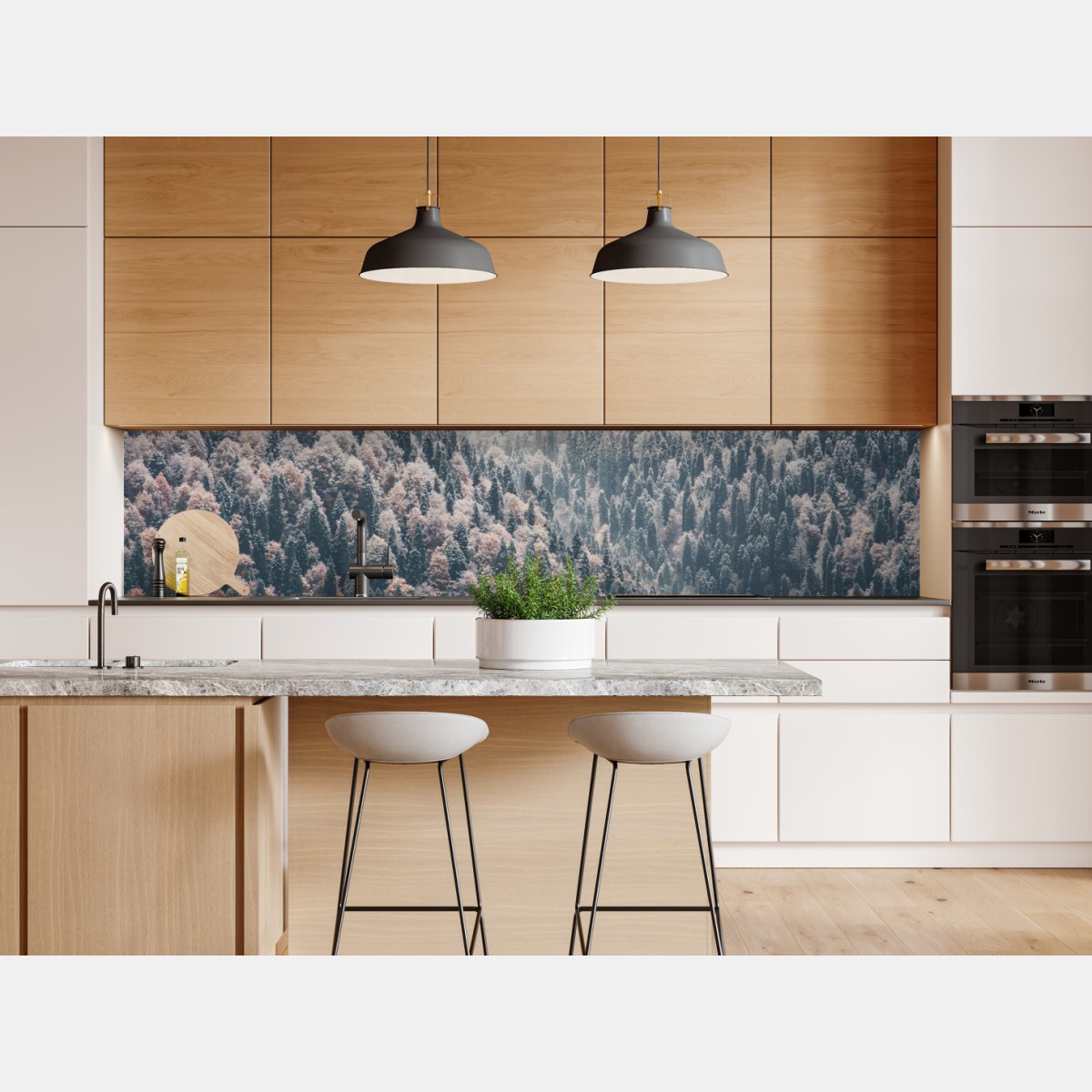 Naklejka repozycjonowalna jesienna mgła nad górskim lasem – Wallissimo® Naklejka repozycjonowalna jesienna mgła nad górskim lasem – Wallissimo®