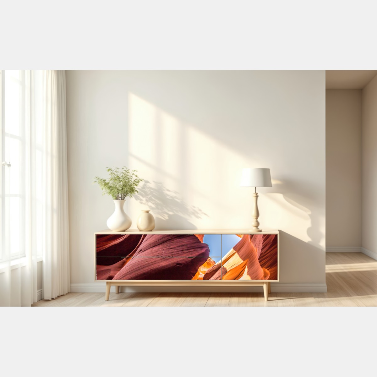 Naklejka repozycjonowalna słoneczny wąwóz z formacjami skalnymi – Wallissimo® Naklejka repozycjonowalna słoneczny wąwóz z formacjami skalnymi – Wallissimo®