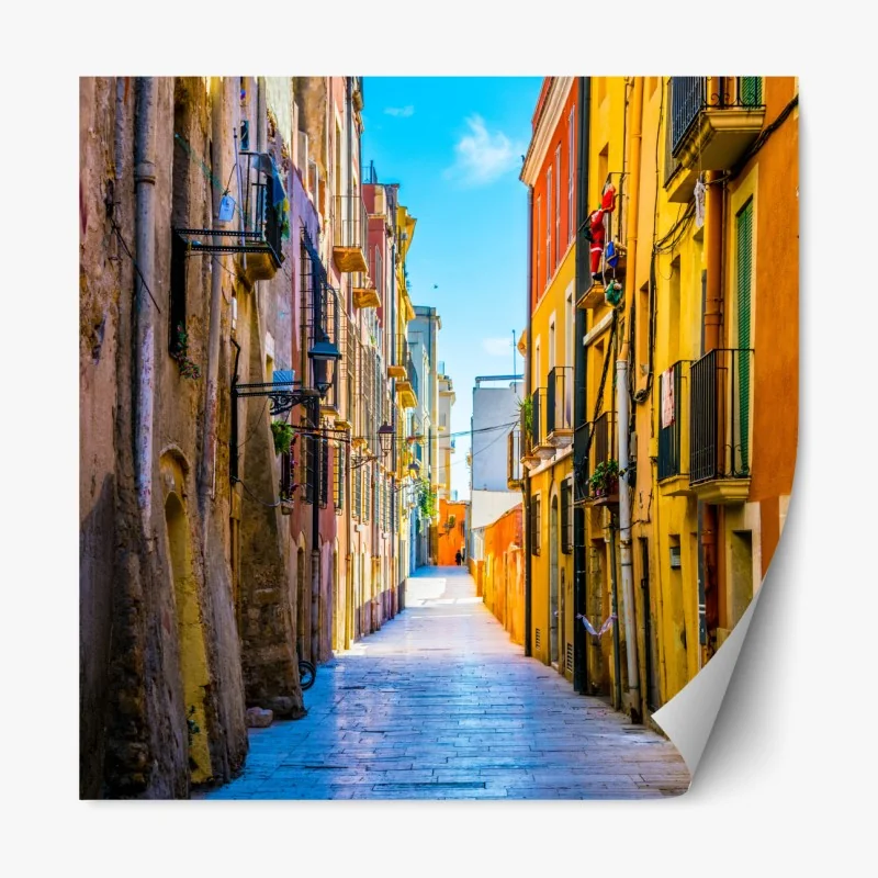 Naklejka repozycjonowalna różowy akwarelowy wzór z okręgami i złotymi akcentami – Wallissimo®