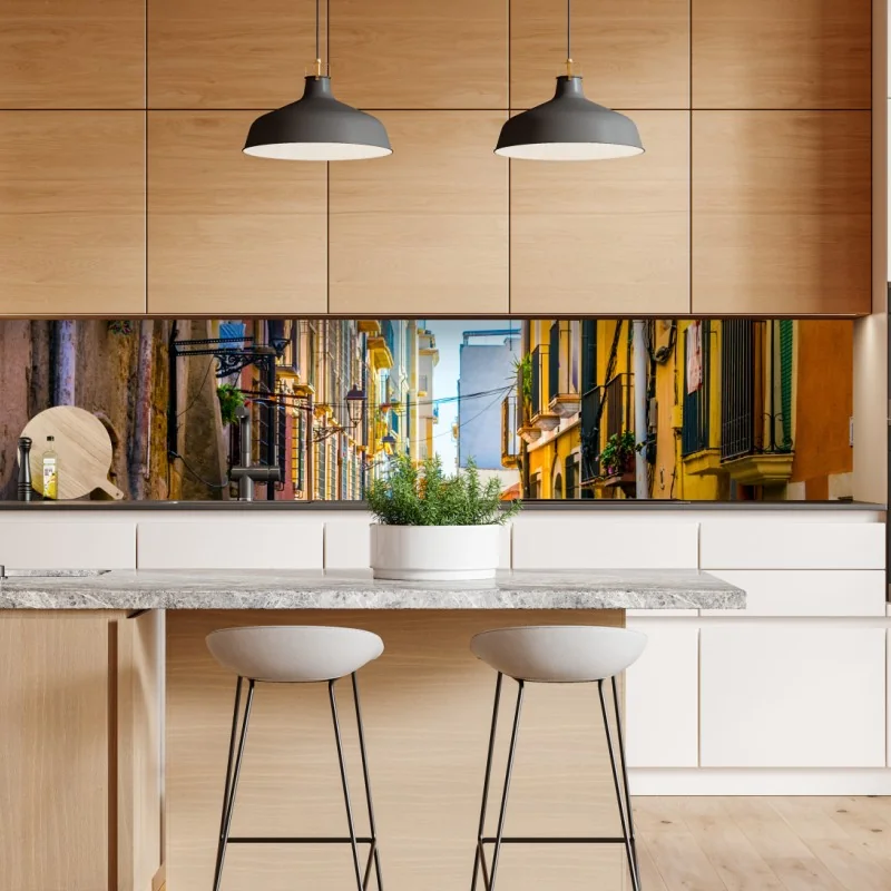 Naklejka repozycjonowalna różowy akwarelowy wzór z okręgami i złotymi akcentami – Wallissimo®