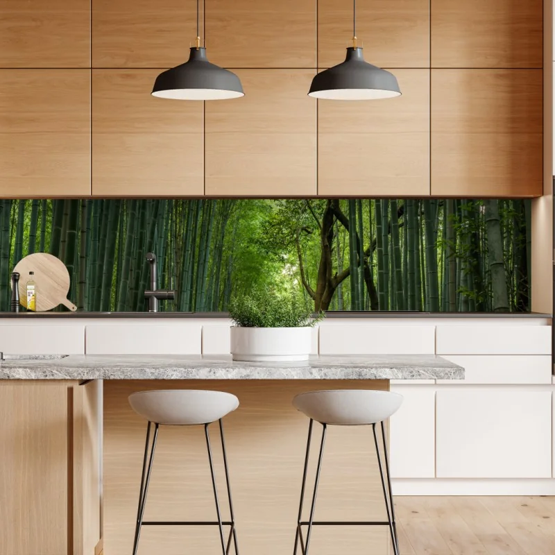 Naklejka repozycjonowalna tropikalny zachód słońca z palmami – Wallissimo®